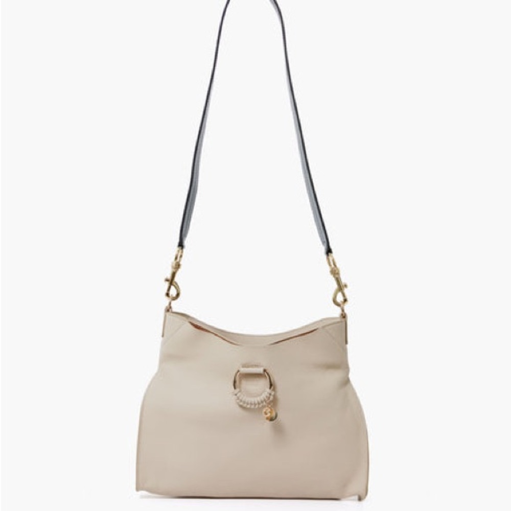 See By Chloe Beige Shoulder Bag with Gold Accents